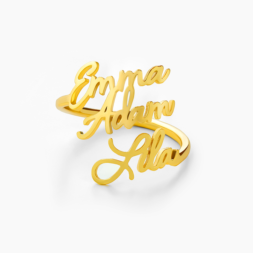 Anello personalizzato con 1 a 4 nomi incisi 