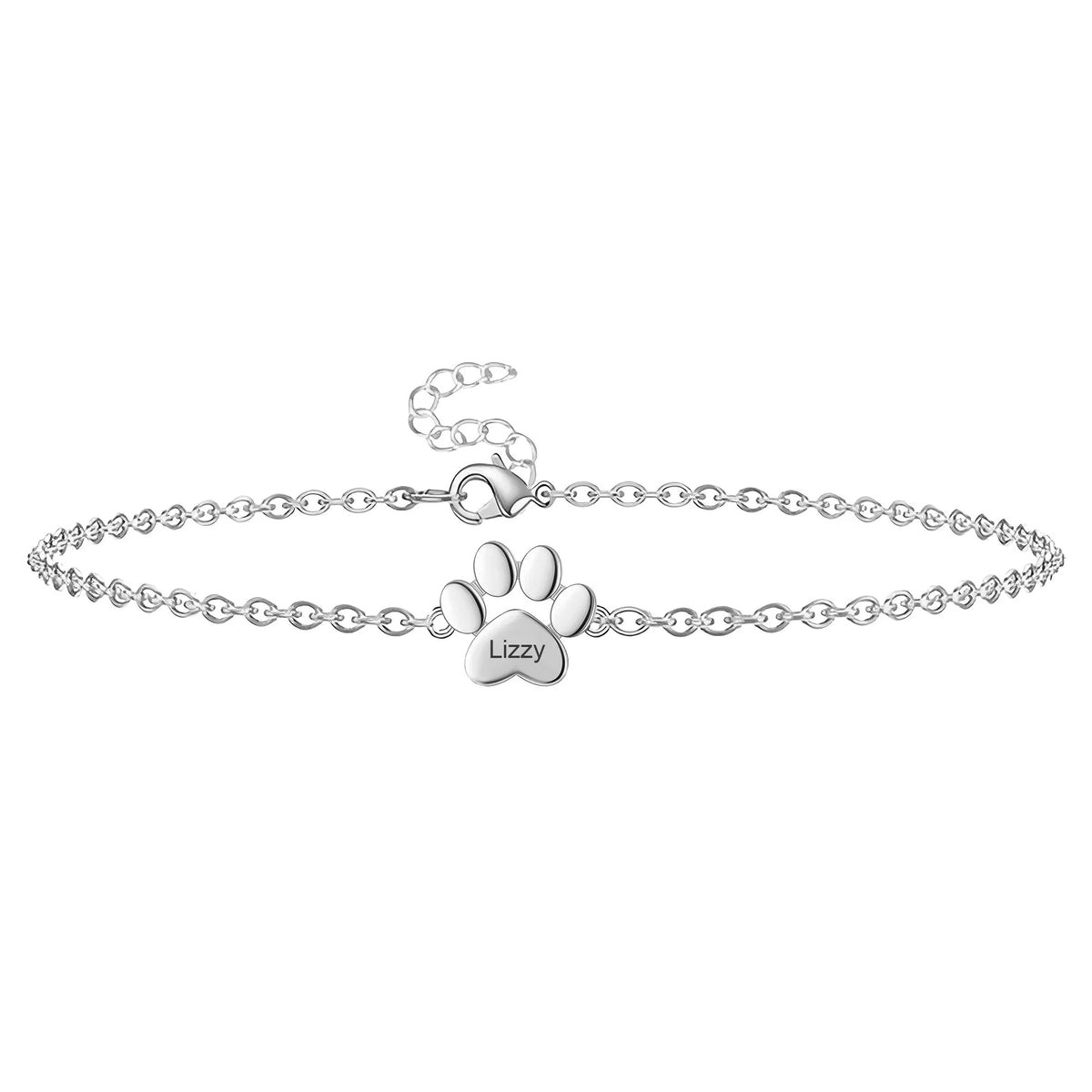 Personalisiertes Pfotenarmband aus Edelstahl, Unisex – Modell Tinou — Silber, Foto 10